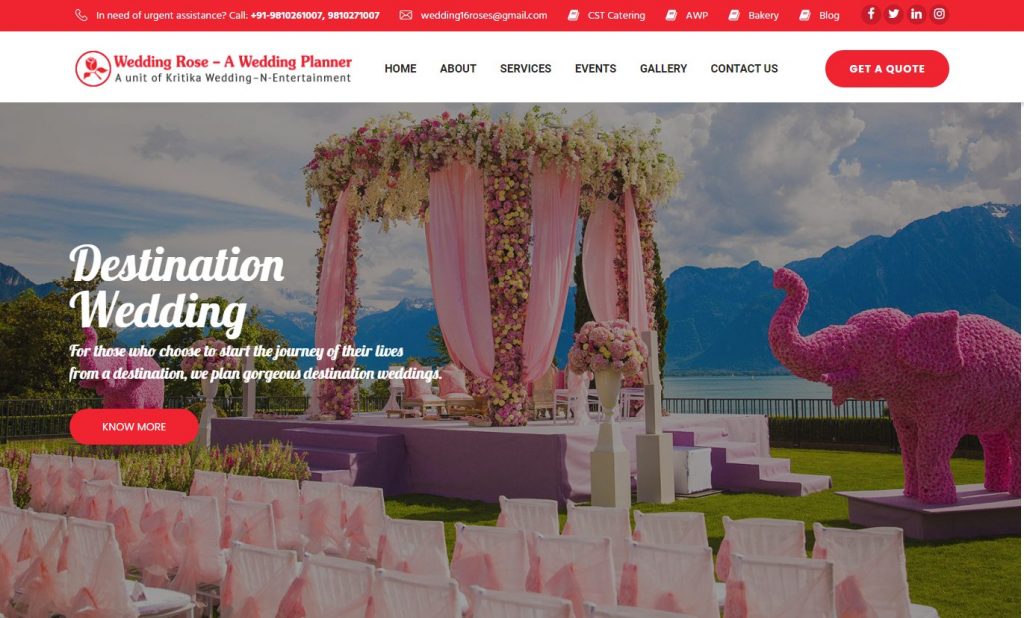 International Destination Wedding Planners In India