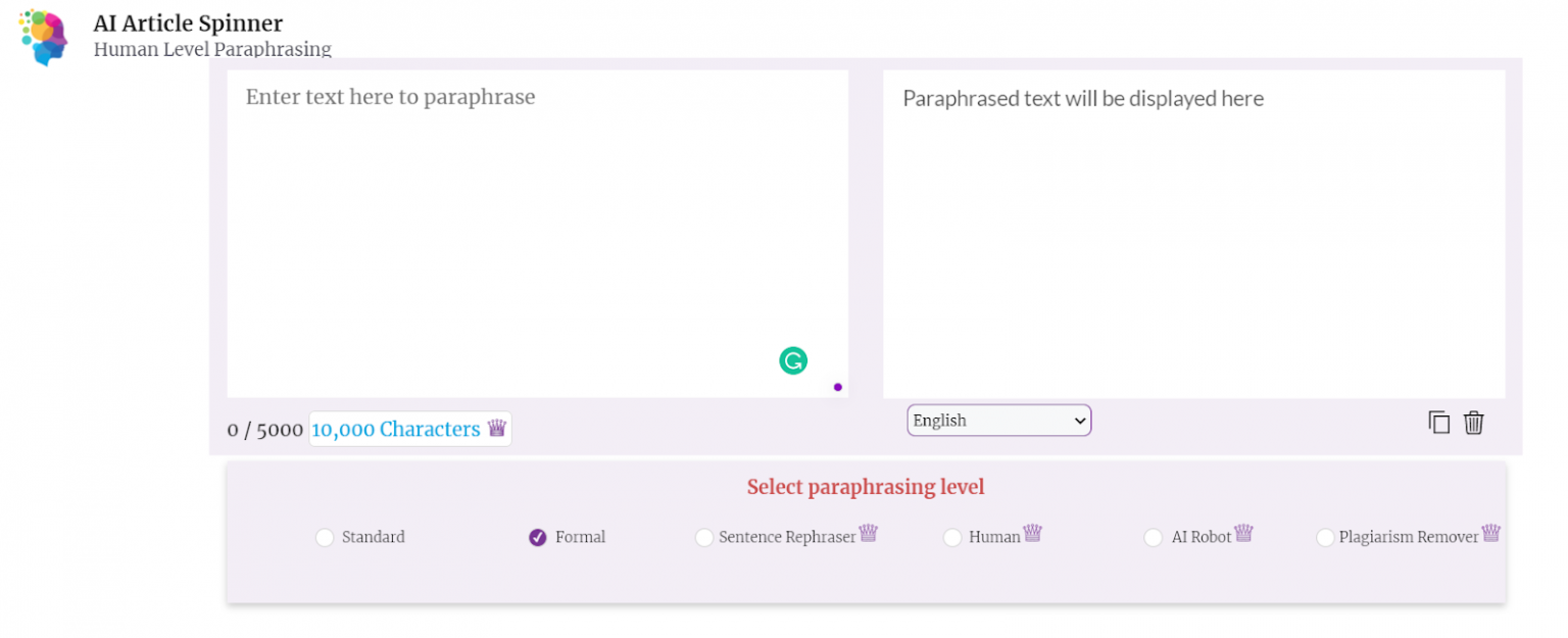 ai article spinner paraphrasing tool