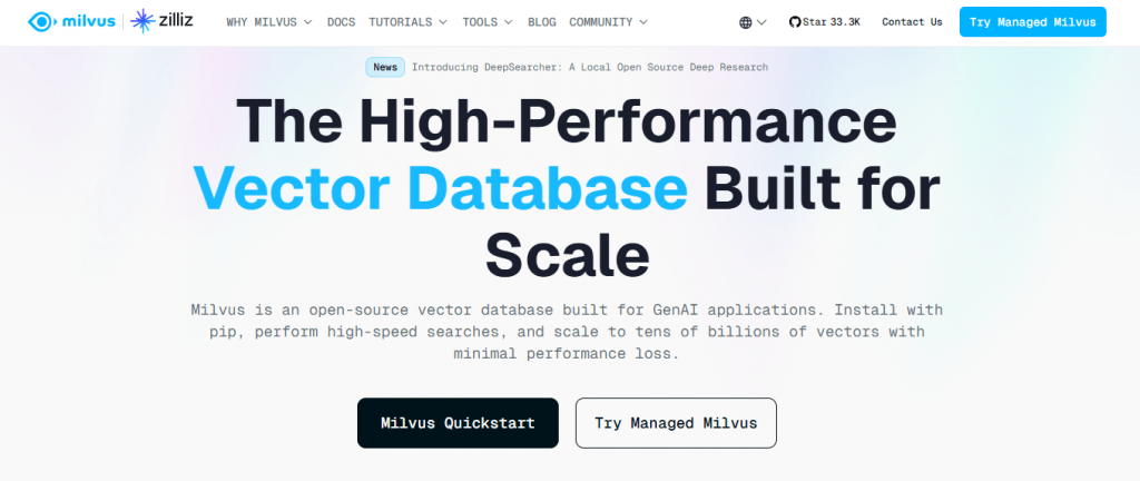 Milvus rag ai framework image